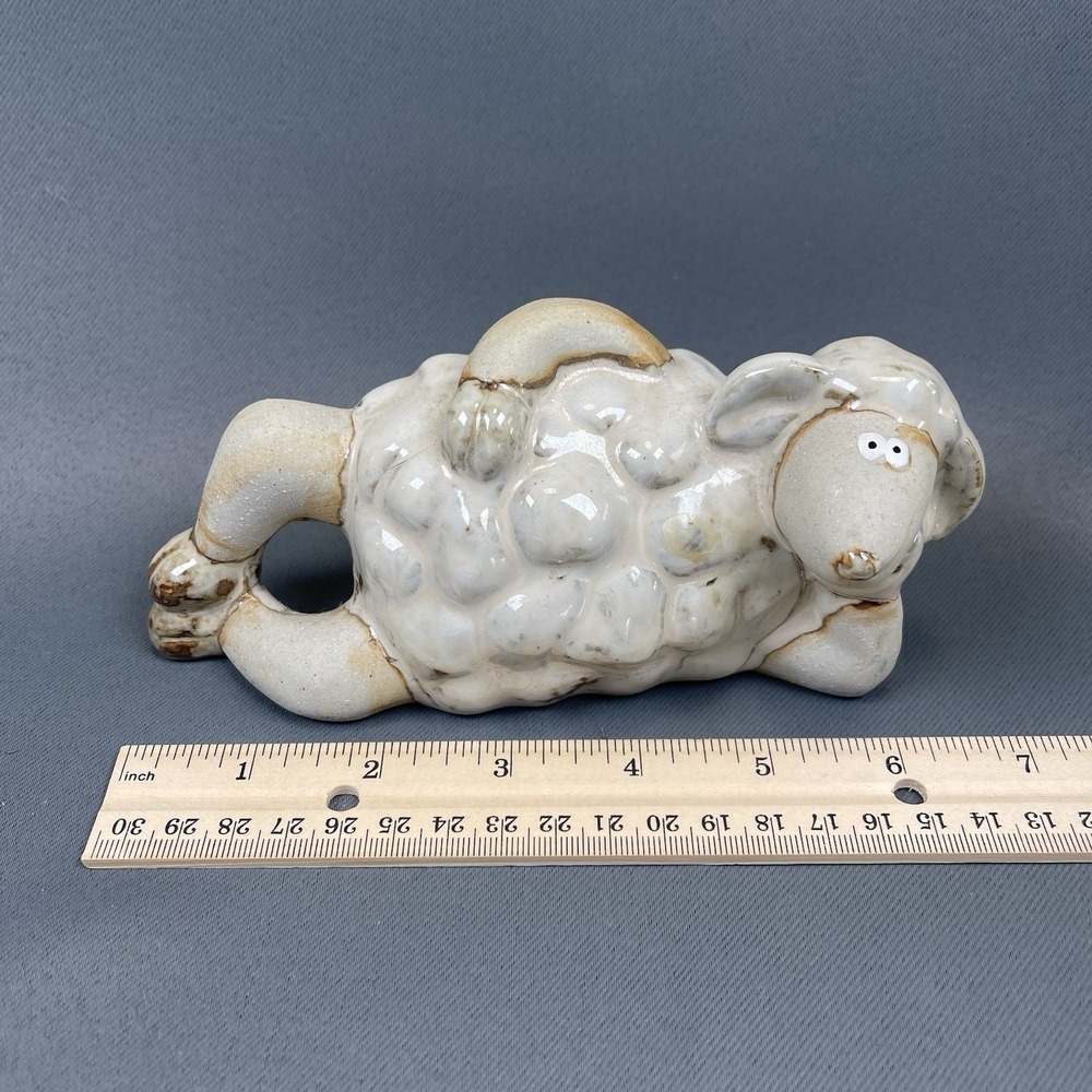 Seductive Anthropomorphic Sheep Lamb Ceramic Pottery Whimsical Figurine - Picture 2 of 8